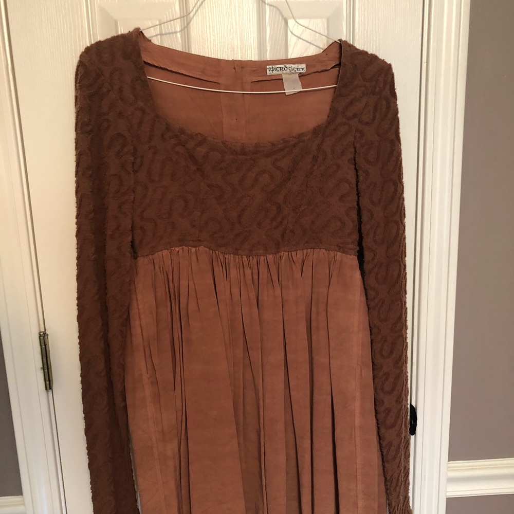 Twisted Sister Vintage Light Brown Mini Dress